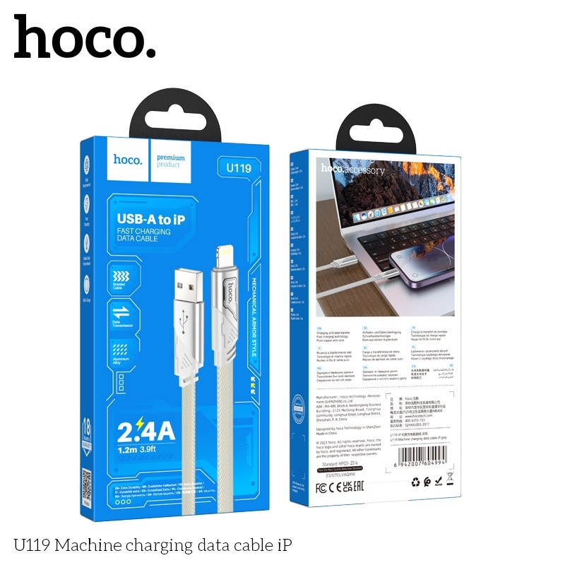 Cáp sạc Hoco U119 lightning (IP)