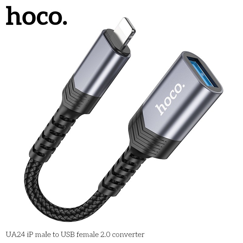 Đầu chuyển đổi Hoco UA24 IP (đực) sang USB-A (cái)