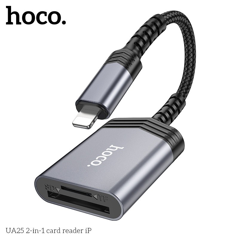 Đầu đọc thẻ nhớ 2in1 Hoco UA25 lightning