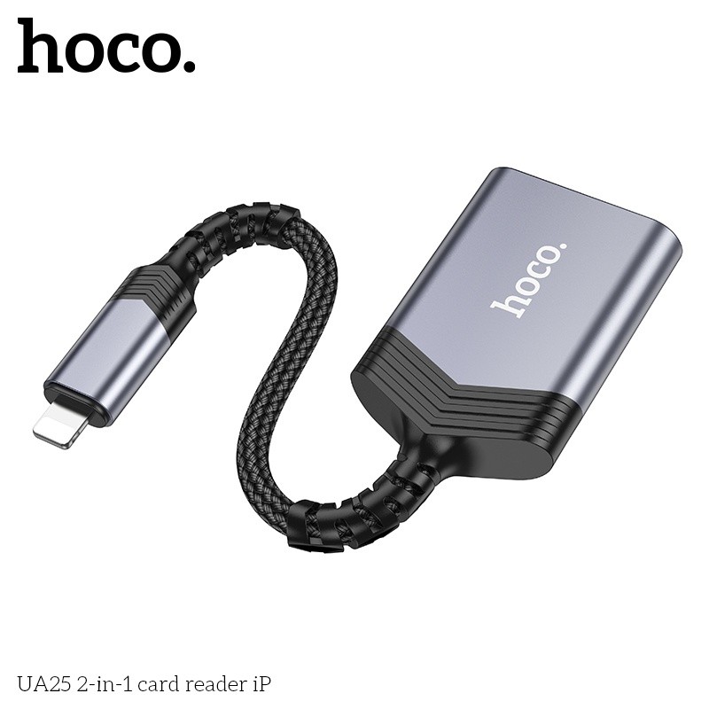 Đầu đọc thẻ nhớ 2in1 Hoco UA25 lightning