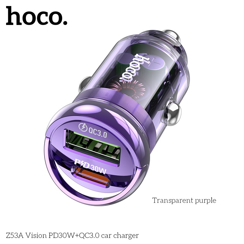 Tẩu sạc nhanh 30W 2 cổng Hoco Z53A