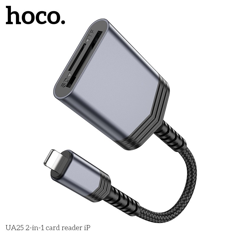 Đầu đọc thẻ nhớ 2in1 Hoco UA25 lightning