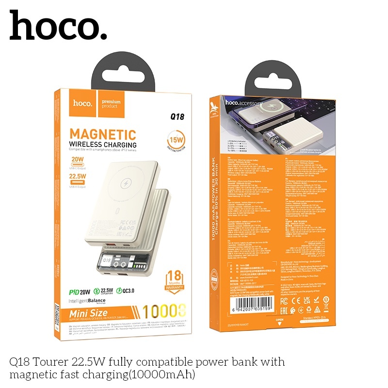 Pin sạc dự phòng sạc nhanh Hoco Q18 10.000mAh