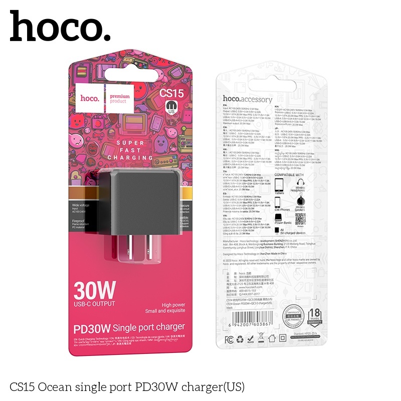 Củ sạc nhanh Hoco CS15 30W