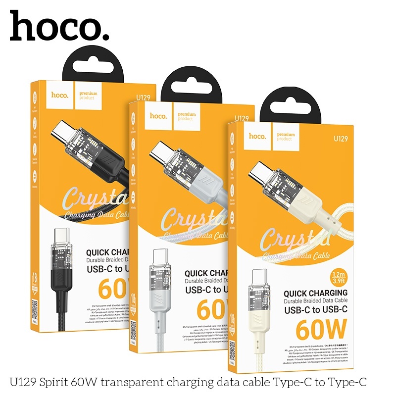 Cáp sạc nhanh Hoco U129 typeC typeC 60W