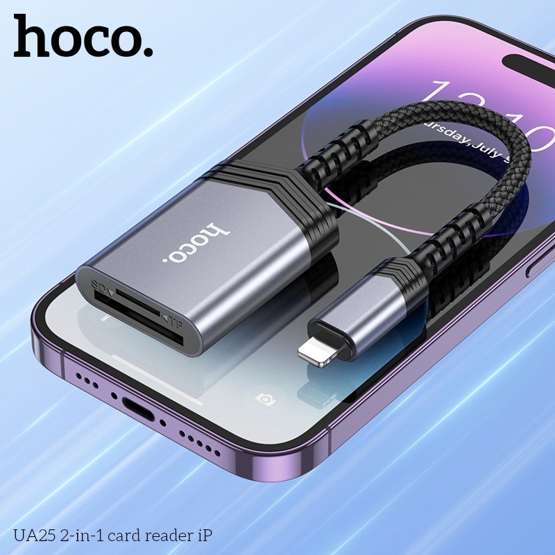 Đầu đọc thẻ nhớ 2in1 Hoco UA25 lightning