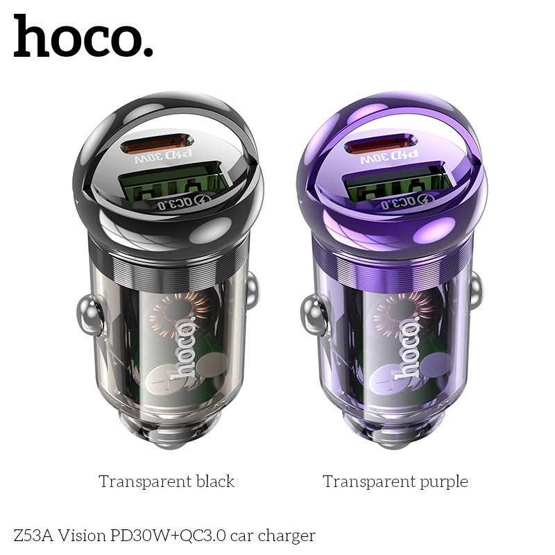 Tẩu sạc nhanh 30W 2 cổng Hoco Z53A