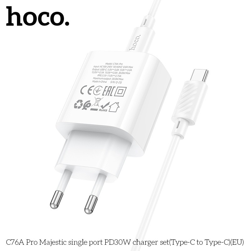 Bộ củ cáp sạc nhanh Hoco C76 pro/ C76A pro typeC