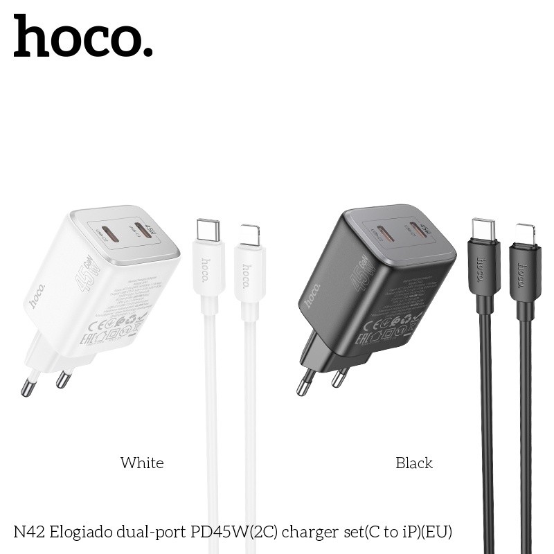 Bộ củ cáp sạc nhanh Hoco N42 lightning