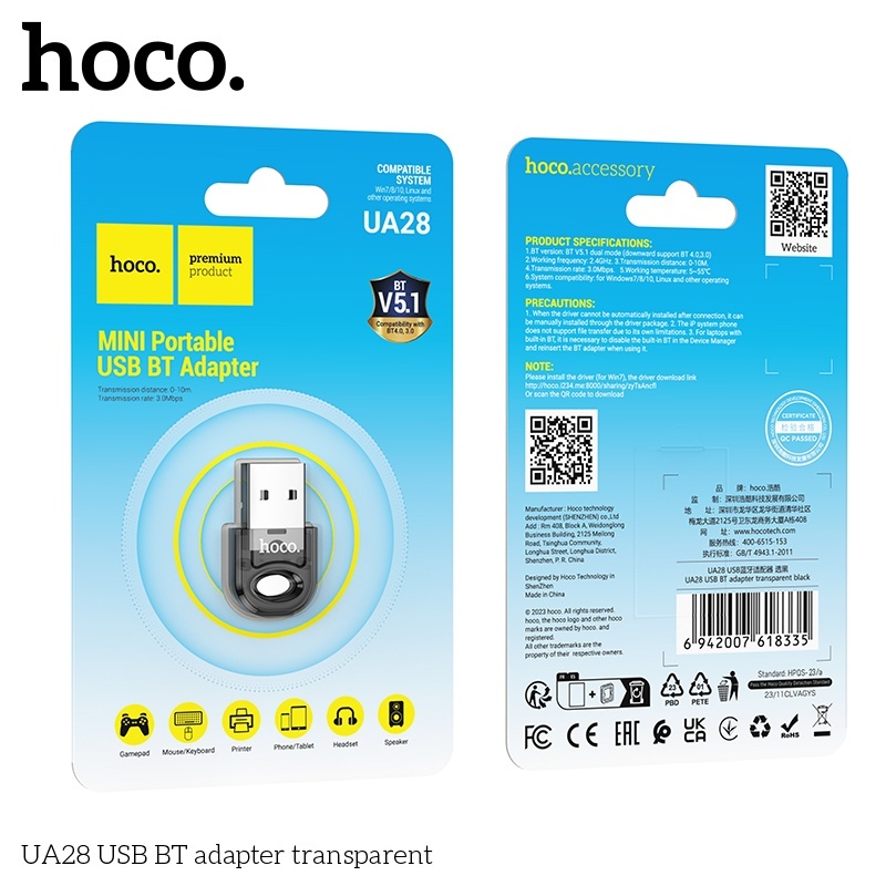 USB phát bluetooth 5.1 Hoco UA28