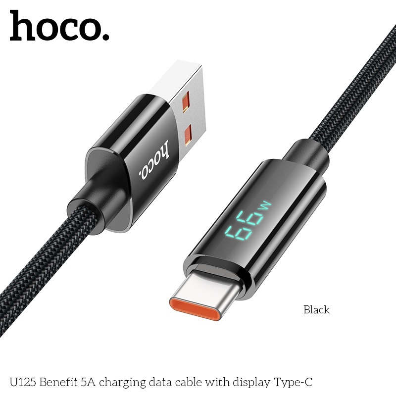 Cáp sạc + truyền dữ liệu Hoco U125 typeC 5A