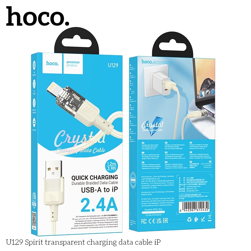 Cáp sạc Hoco U129 lightning