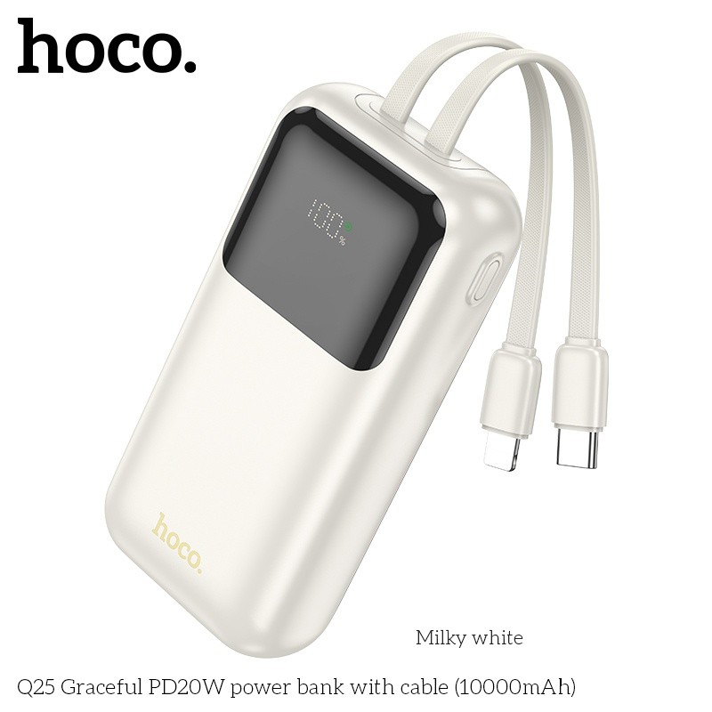 Pin sạc dự phòng sac nhanh Hoco Q25 10.000mAh PD20W QC3.0 (có dây ip+typeC)