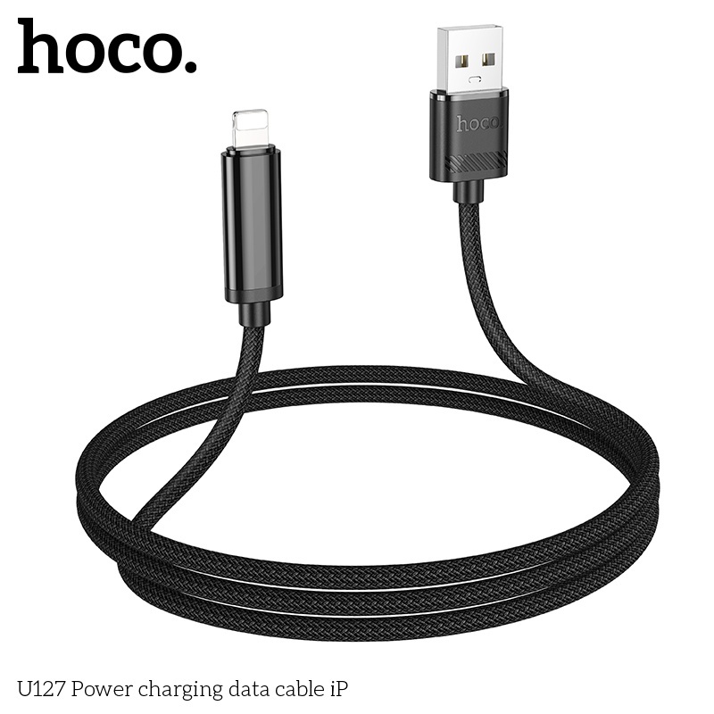 Cáp sạc nhanh + báo % pin + truyền tải dữ liệu Hoco U127 lightning