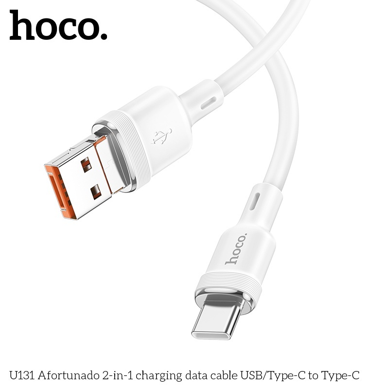 Cáp sạc + truyền dữ liệu Hoco U131 2 trong 1 USB/typeC sang typeC