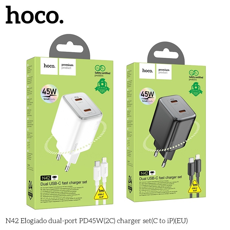 Bộ củ cáp sạc nhanh Hoco N42 lightning