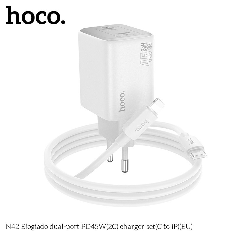 Bộ củ cáp sạc nhanh Hoco N42 lightning