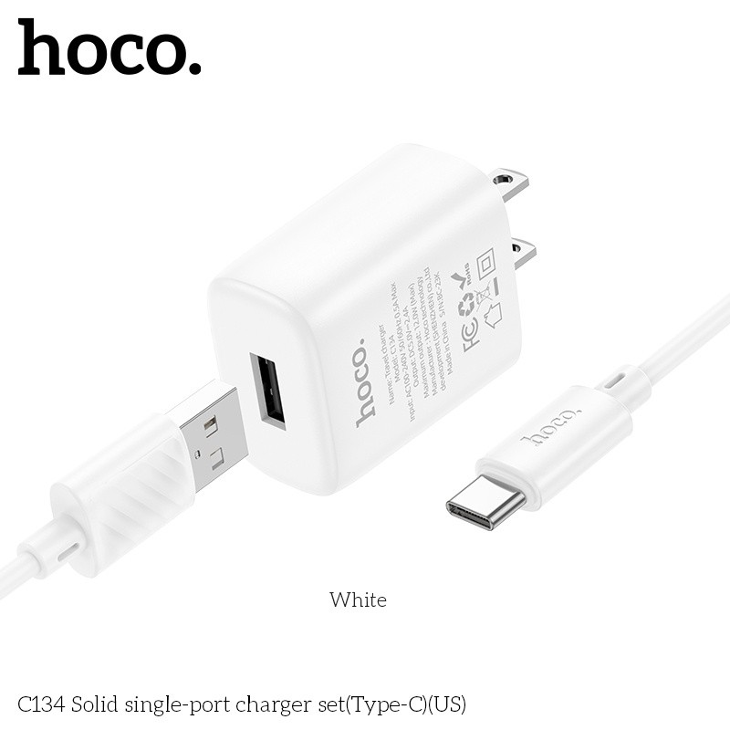 Bộ củ cáp sạc Hoco C134 typeC