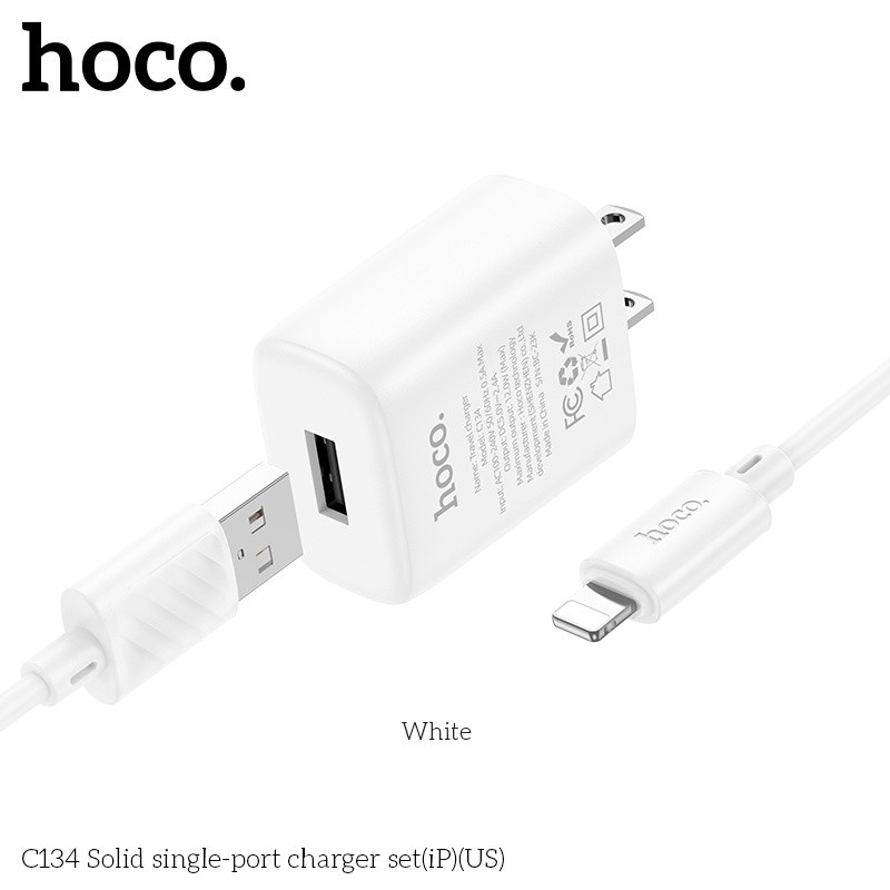 Bộ củ cáp sạc Hoco C134 lightning