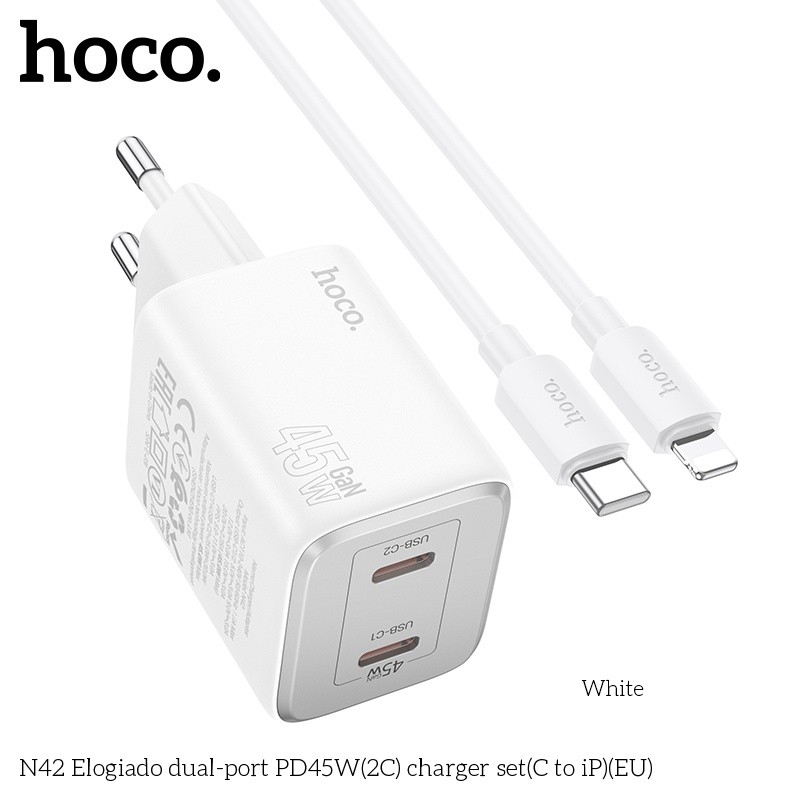 Bộ củ cáp sạc nhanh Hoco N42 lightning