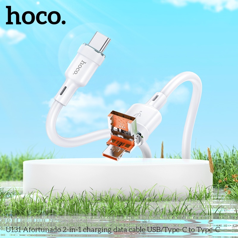 Cáp sạc + truyền dữ liệu Hoco U131 2 trong 1 USB/typeC sang typeC