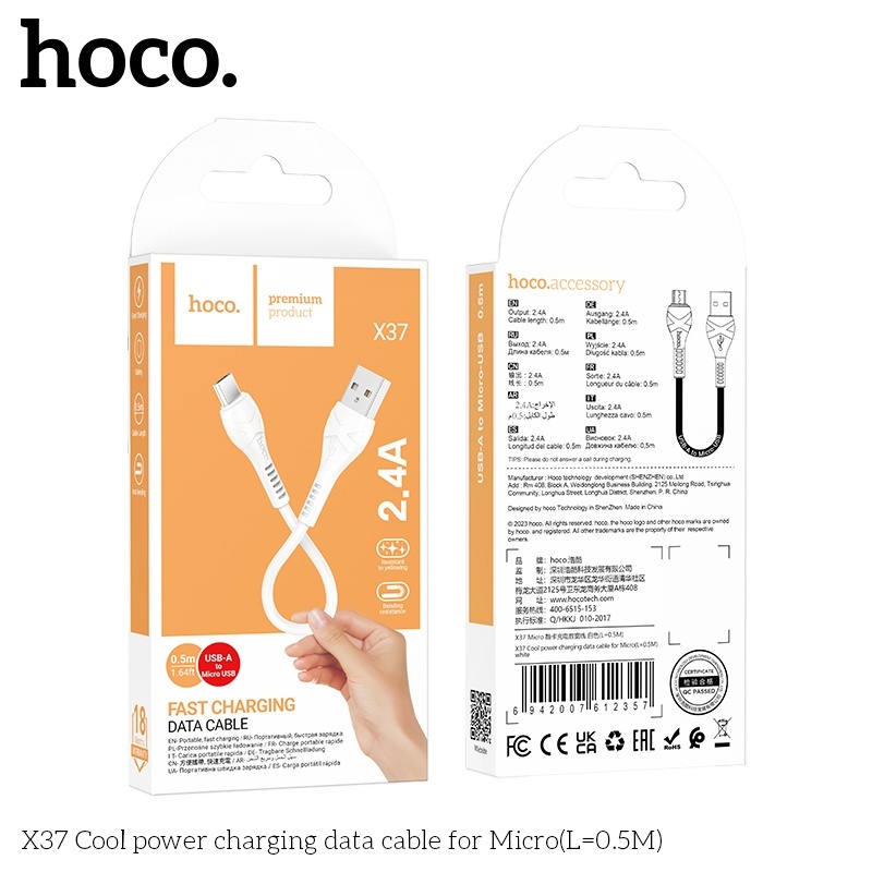 Cáp sạc ngắn Hoco X37 micro 0.5m (50cm)