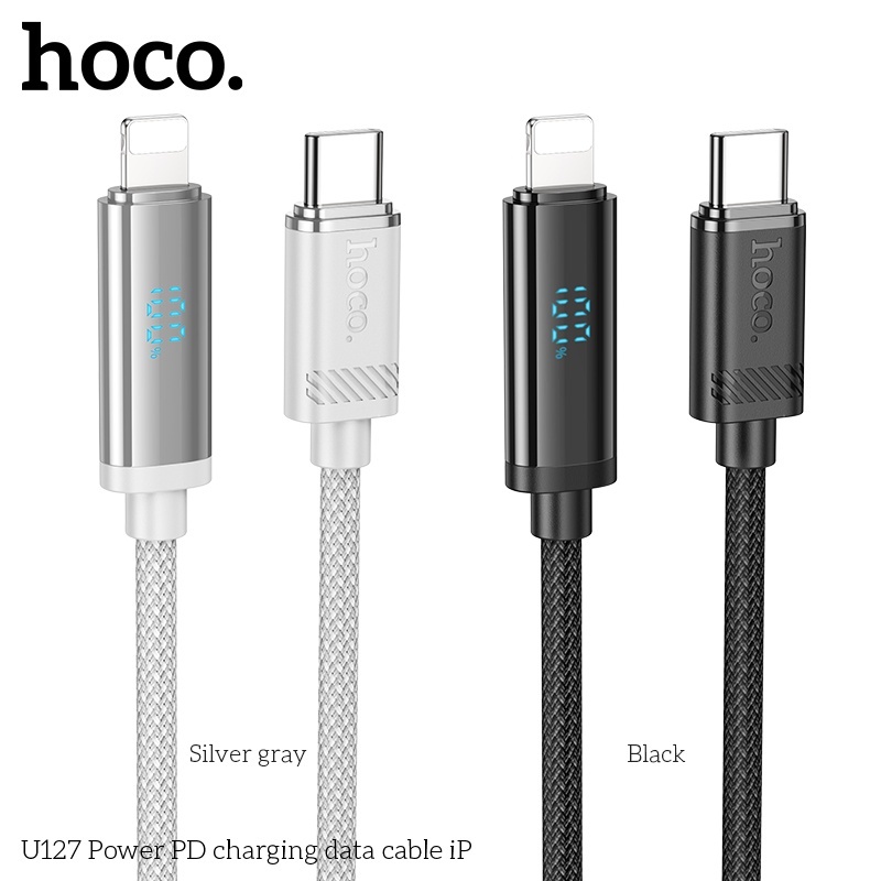 Cáp sạc nhanh + báo % pin + truyền tải dữ liệu Hoco U127 PD 1.2m