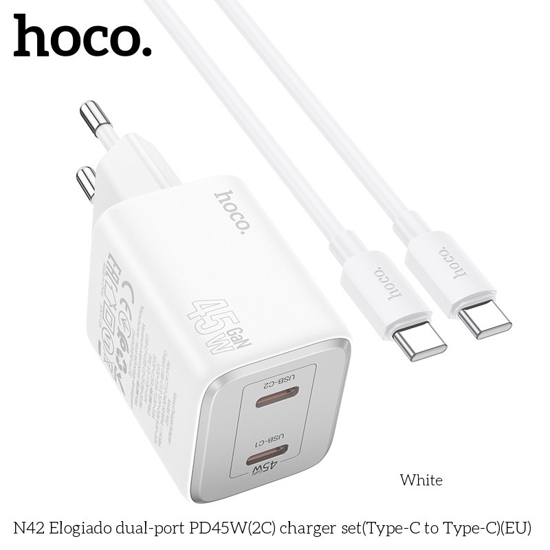 Bộ củ cáp sạc nhanh Hoco N42 typeC 45W