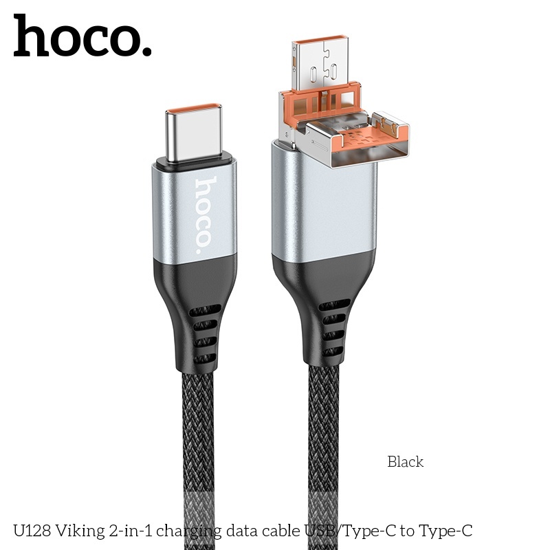 Cáp sạc + truyền dữ liệu U128 2in1 USB/typeC to TypeC