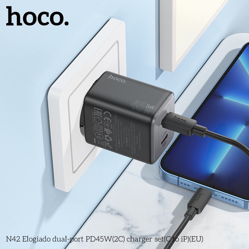 Bộ củ cáp sạc nhanh Hoco N42 lightning