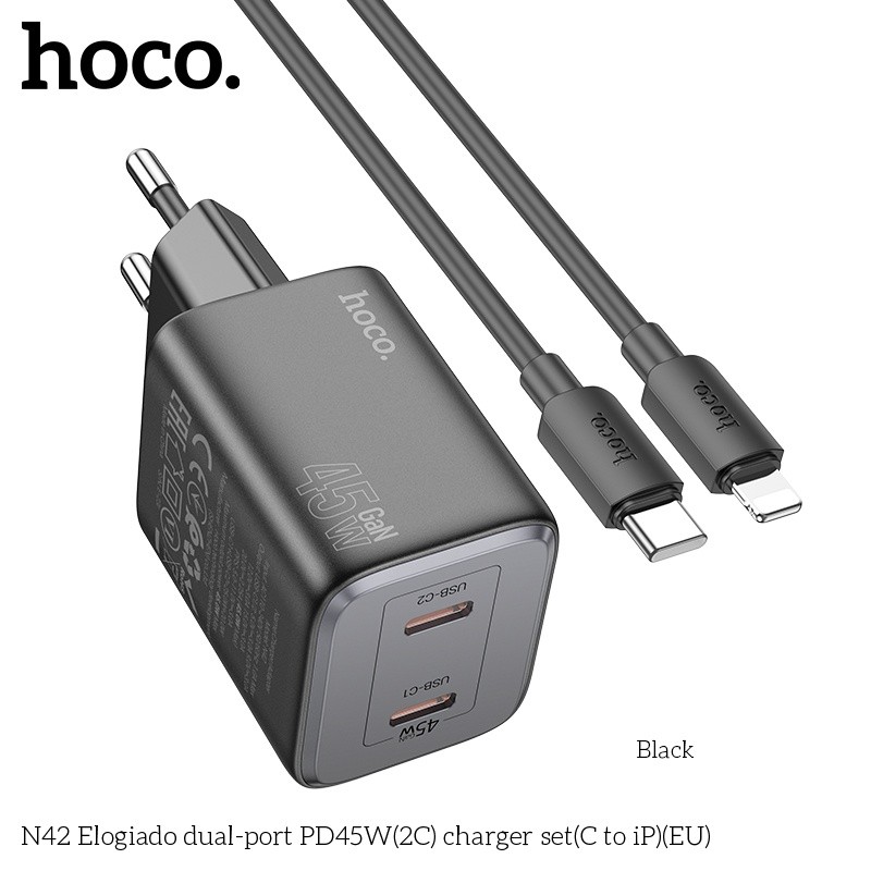 Bộ củ cáp sạc nhanh Hoco N42 lightning