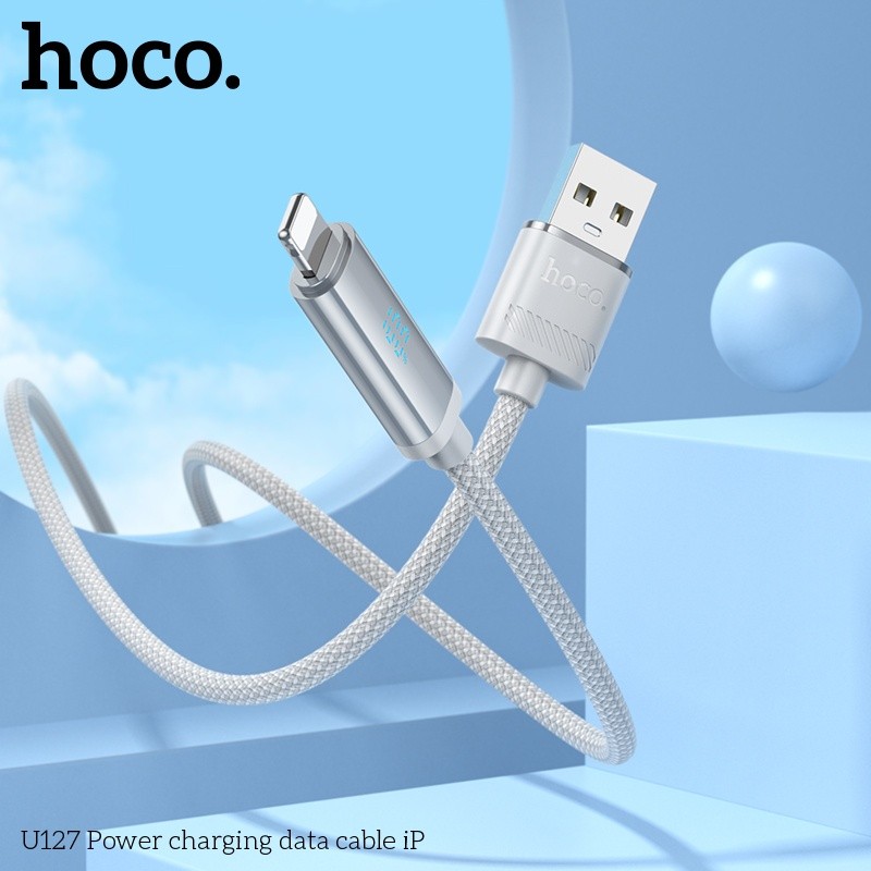 Cáp sạc nhanh + báo % pin + truyền tải dữ liệu Hoco U127 lightning