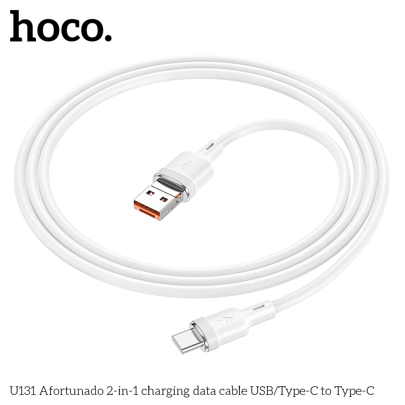 Cáp sạc + truyền dữ liệu Hoco U131 2 trong 1 USB/typeC sang typeC