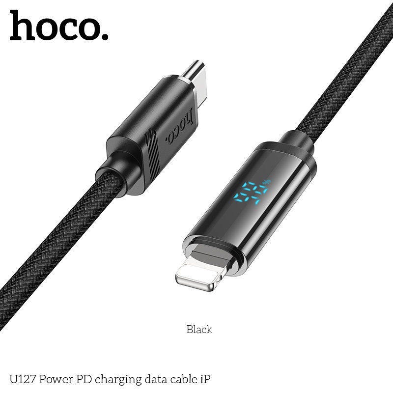 Cáp sạc nhanh + báo % pin + truyền tải dữ liệu Hoco U127 PD 1.2m