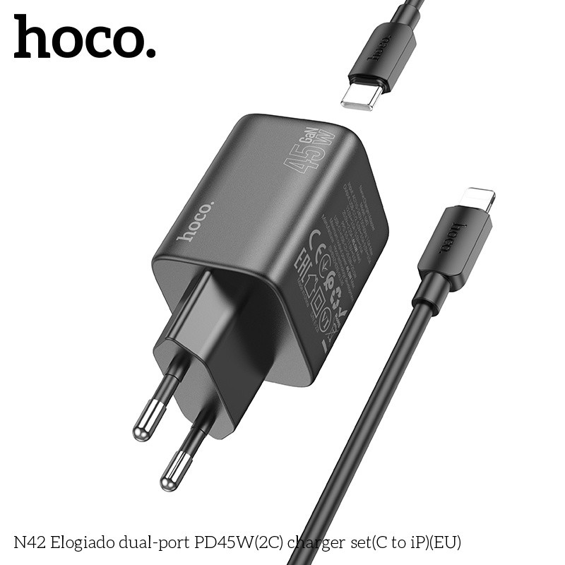 Bộ củ cáp sạc nhanh Hoco N42 lightning