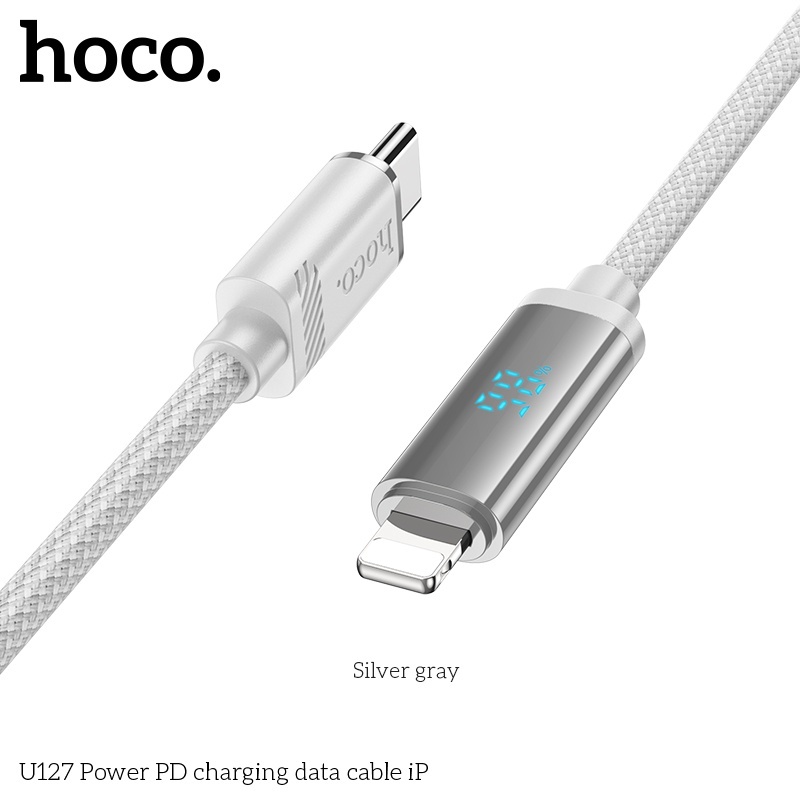 Cáp sạc nhanh + báo % pin + truyền tải dữ liệu Hoco U127 PD 1.2m