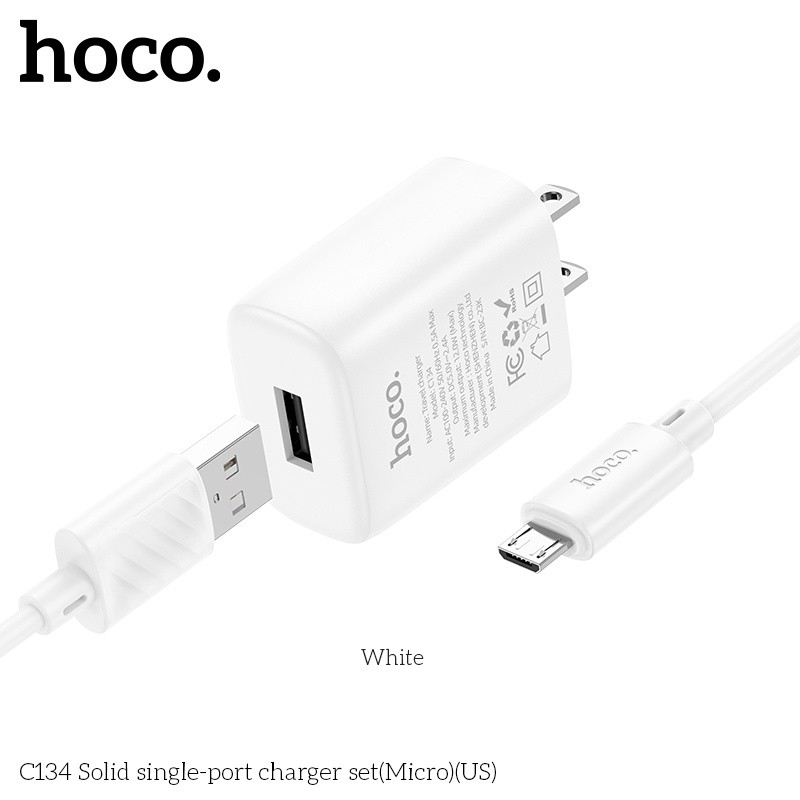 Bộ củ cáp sạc Hoco c134 micro