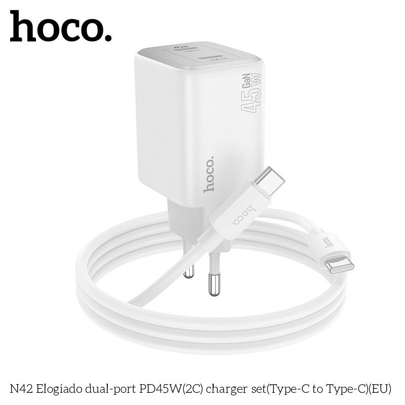 Bộ củ cáp sạc nhanh Hoco N42 typeC 45W