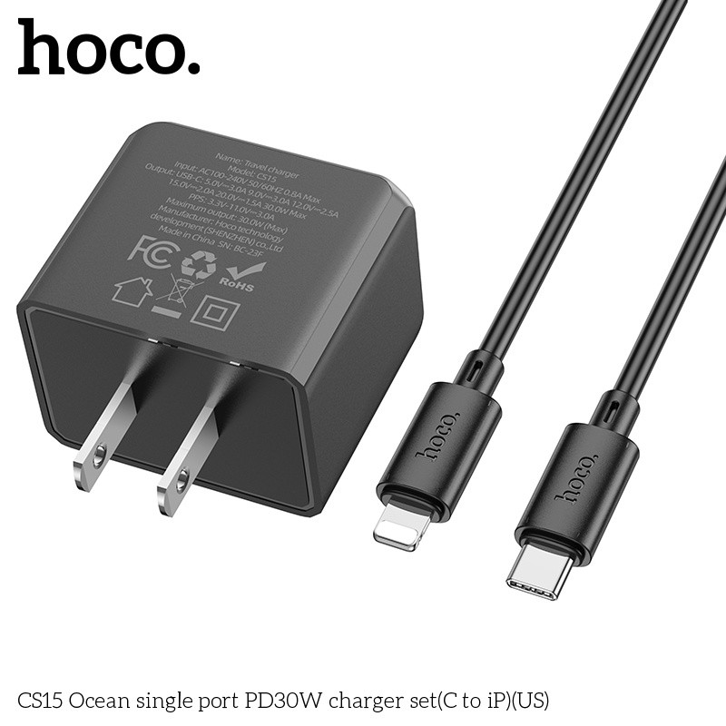 Bộ củ cáp sạc nhanh Hoco CS15 lightning