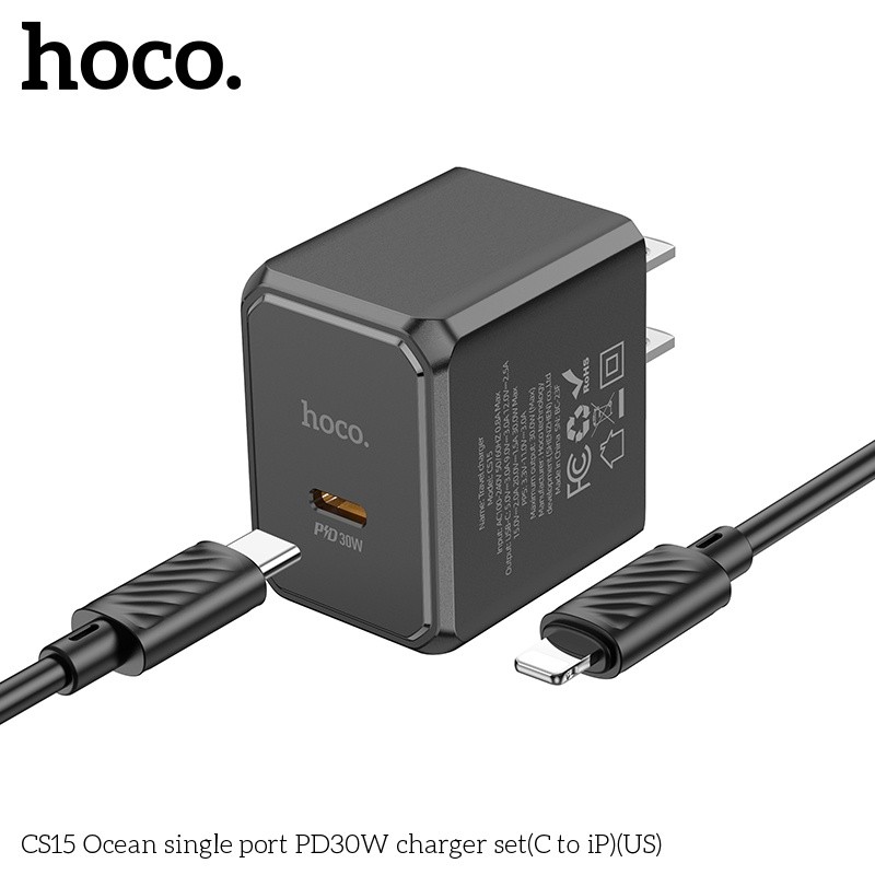 Bộ củ cáp sạc nhanh Hoco CS15 lightning