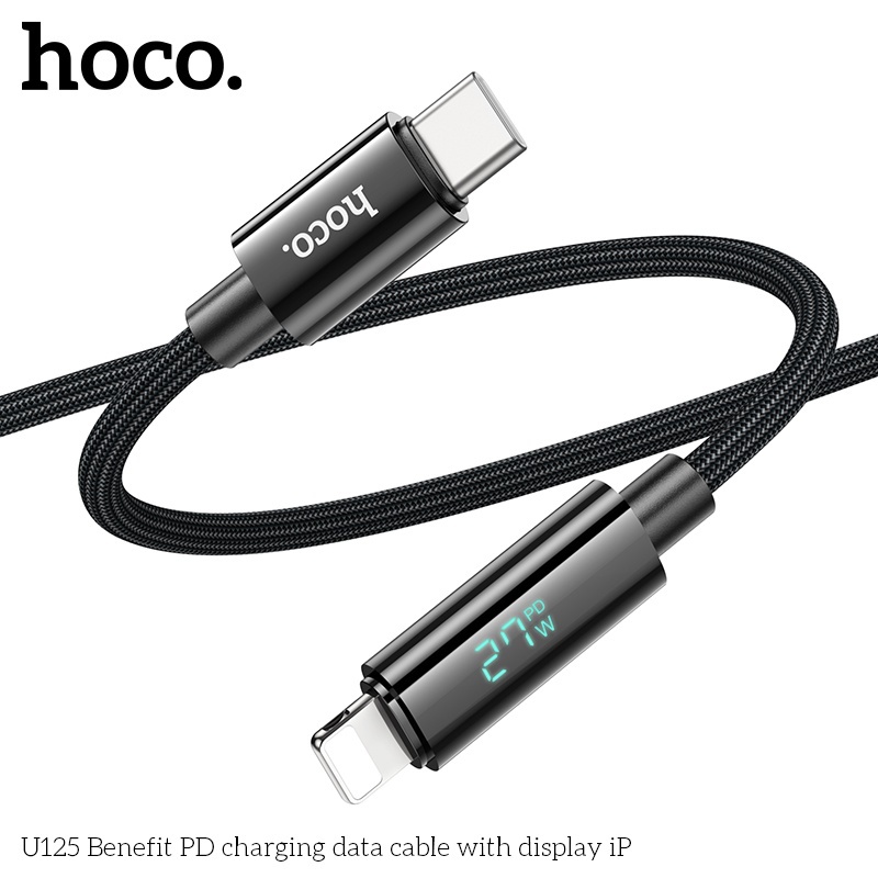 Cáp sạc nhanh Hoco u125 PD 27W có đèn báo