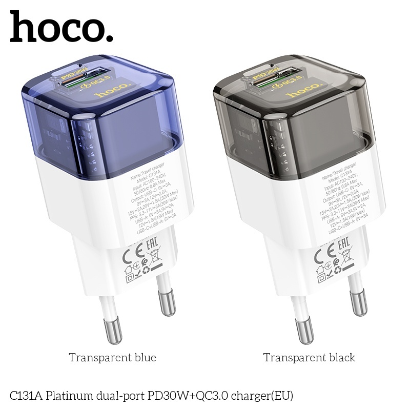 Củ sạc nhanh 2 cổng Hoco C131A 30W (1A 1C)