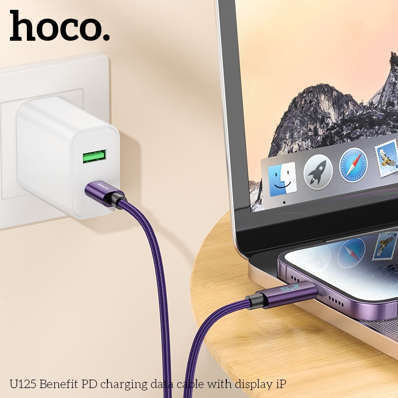 Cáp sạc nhanh Hoco u125 PD 27W có đèn báo