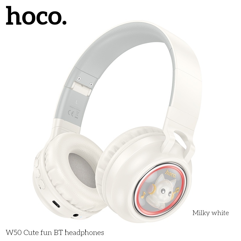 Tai nghe chụp tai cute bluetooth Hoco W50 RGB