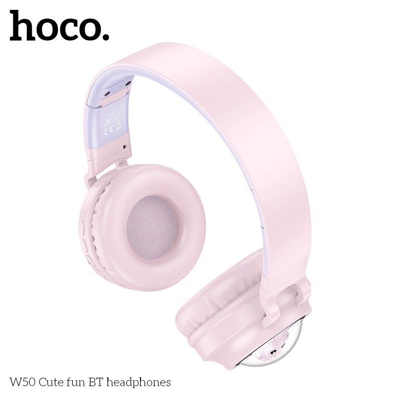 Tai nghe chụp tai cute bluetooth Hoco W50 RGB