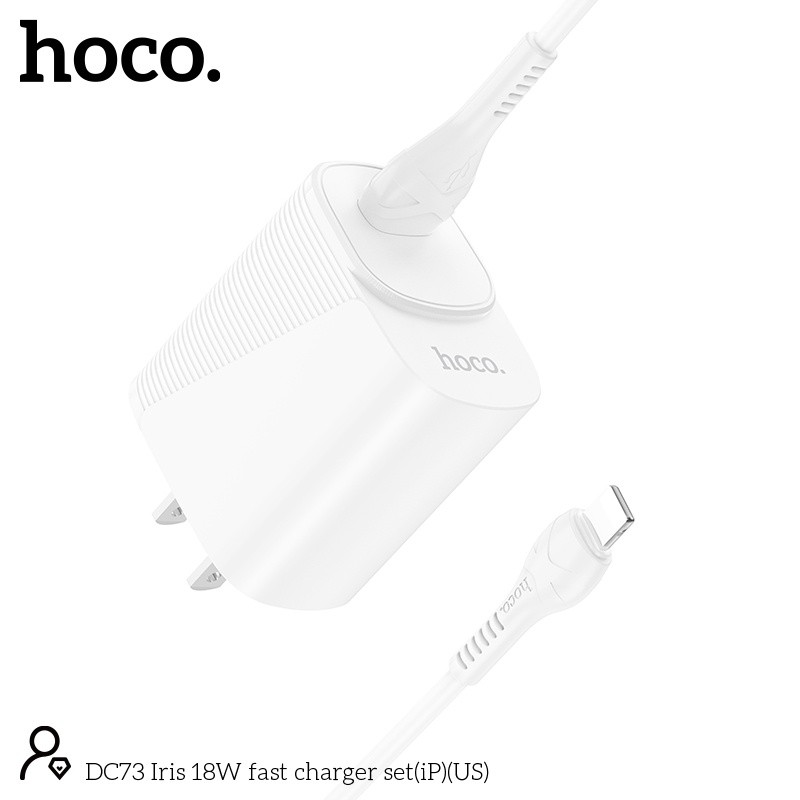 Bộ sạc nhanh QC18W Hoco DC73 lightning (ip)