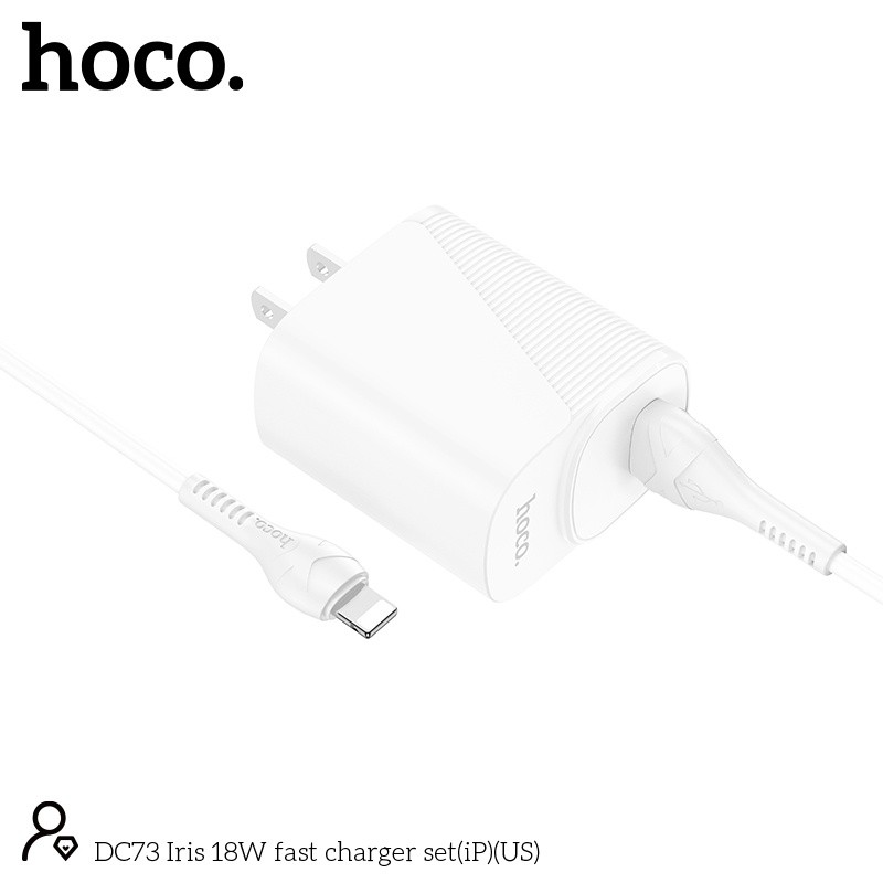 Bộ sạc nhanh QC18W Hoco DC73 lightning (ip)