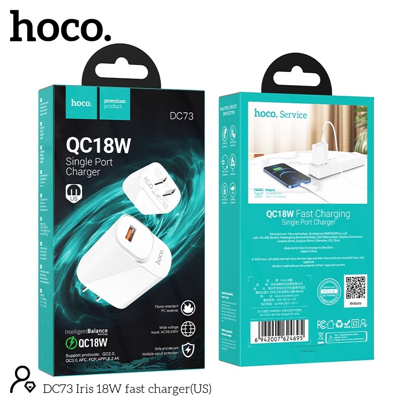 Củ sạc nhanh QC18W Hoco DC73