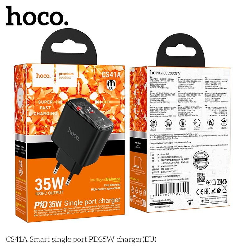 Củ sạc nhanh thông minh Hoco CS41A (1C 35W)