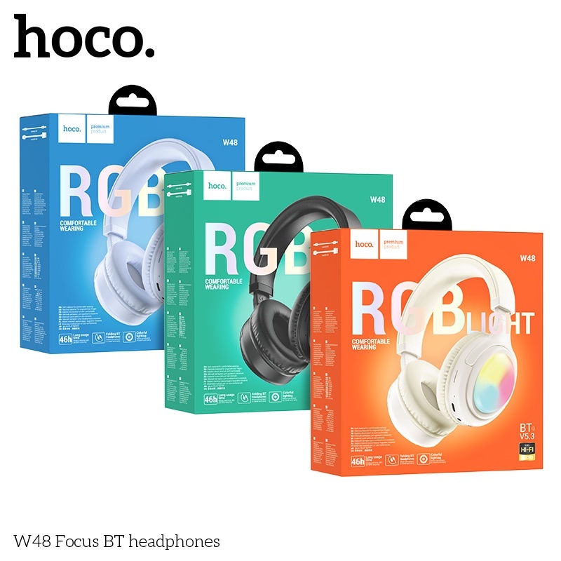 Tai nghe bluetooth V5.3 RGB Hoco W48